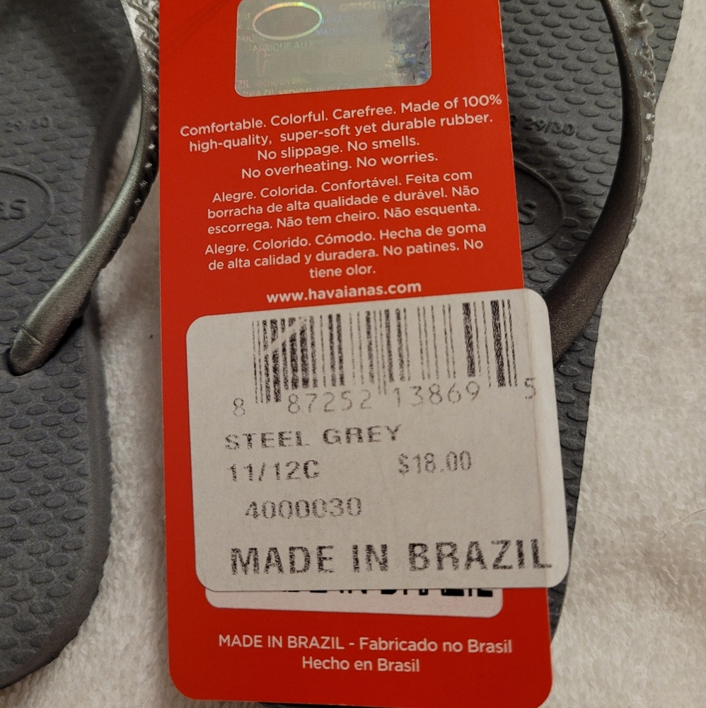 Havaianas Kid’s Flip Flops New Size US 11/12c or 27-28 or EU 29/30 - Picture 5 of 6
